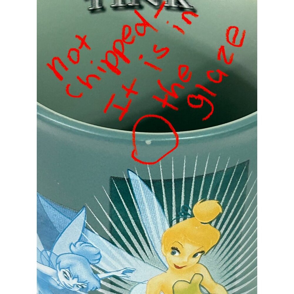 Disneyland Tinker Bell Coffee Cup Mug Teal Fairy Pixie Fantasy Magic Peter Pan - Picture 8 of 8